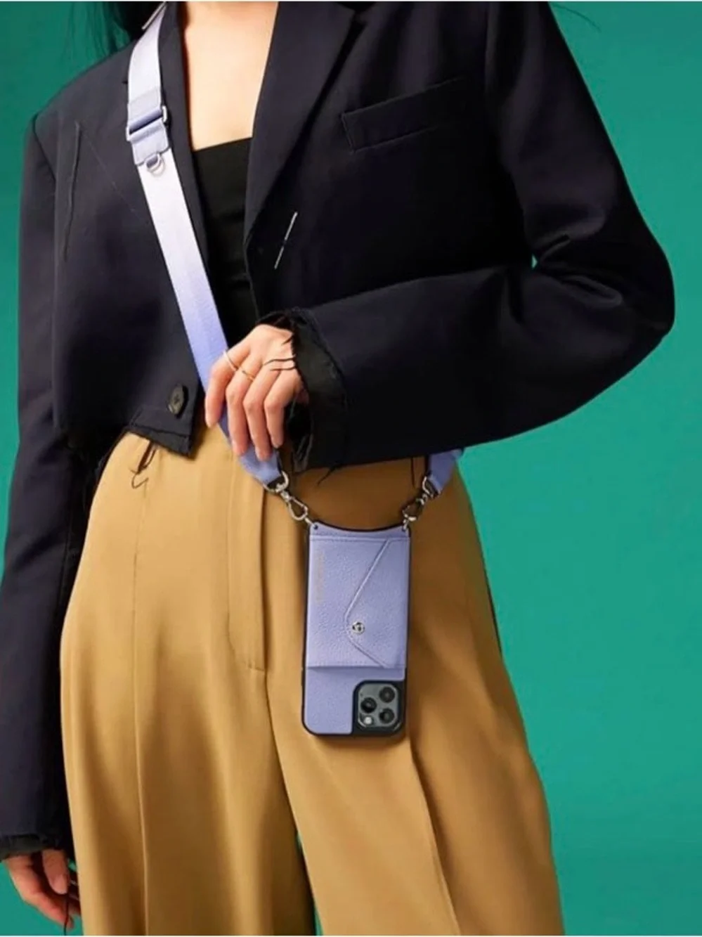 iPhone 13 Pro Bandolier Bowie Ombré Side Slot Crossbody Phone Case with Strap